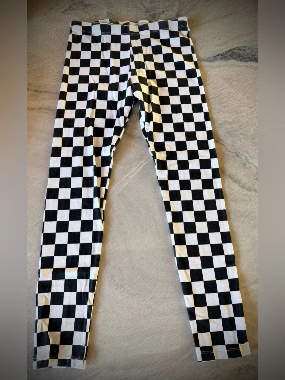 WONDER NATION | L 10/12 | Black White Checkered Cotton Leggings + Skirt Lot